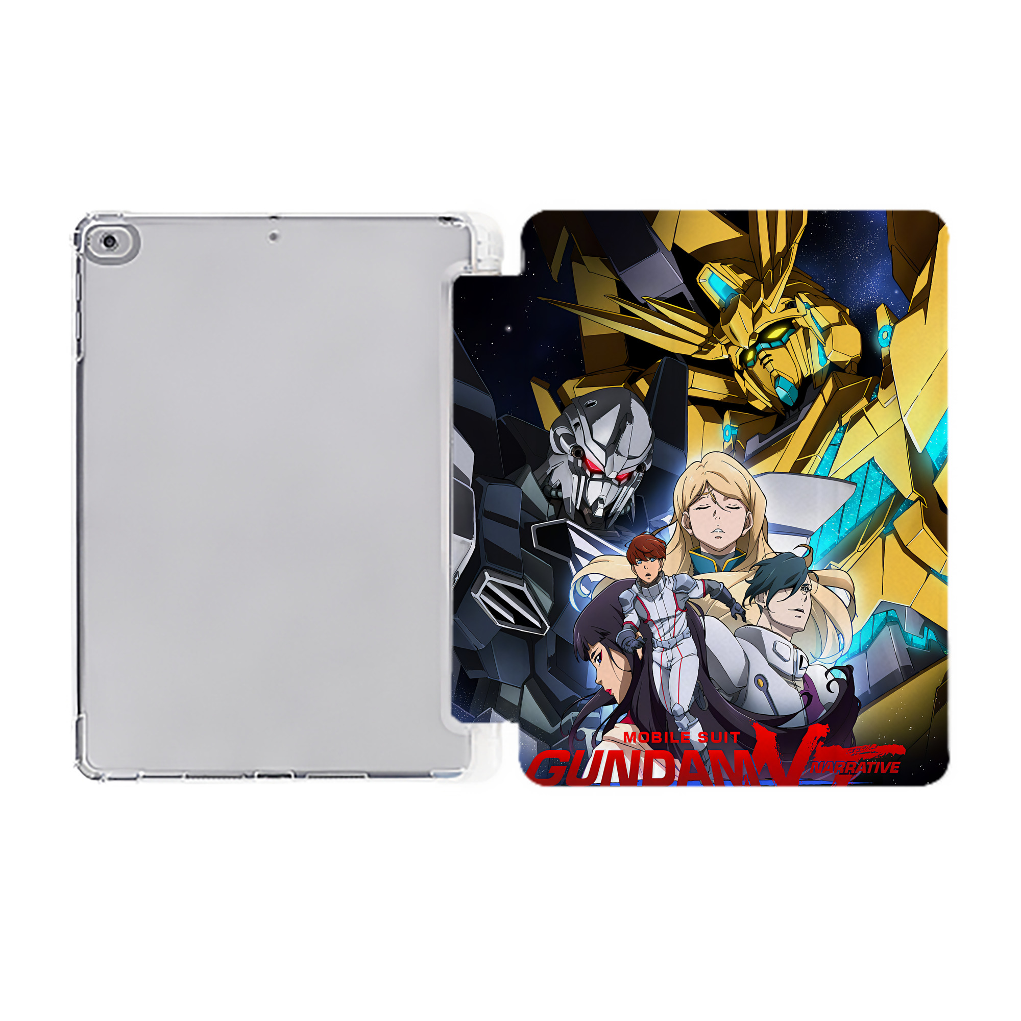 （画像用） 機動戦士ガンダム Mobile Suit Gundam IPad ケース ペン収納付き 三つ折りスタンド PUレザー×シリコン 対応機種9.5/10.5/10.9インチ